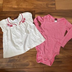 Tea Collection baby girls swing top and onsie set, 12-18 months